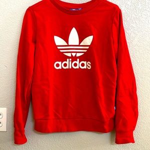 Red adidas logo pullover
